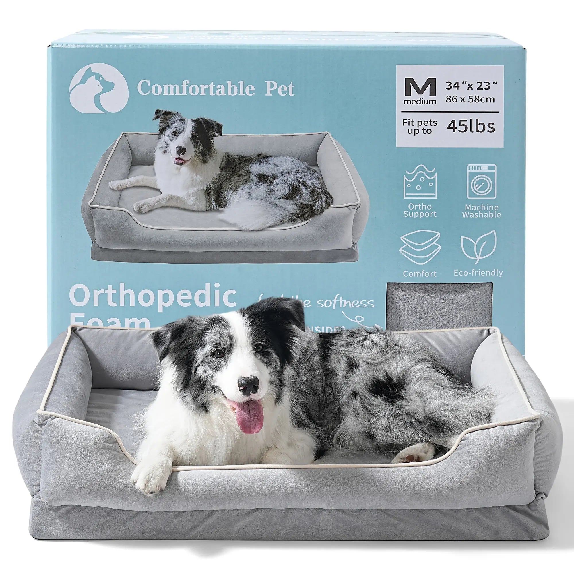 FAIRYPET Soothing Sofa Dog Bed Pet Bed, Suitable for Dogs and Cats | Removable, Machine-Washable Comfortable Nest | Soft, Scratch- and Wear-Resistant Dutch Fleece | Non-Slip Base Designed for Small and Medium-Sized Pets