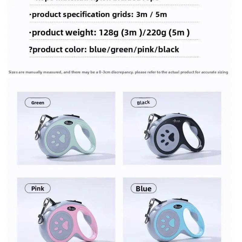 Pet Automatic Retractable Leash Dog Puller Outdoor Walking Rope Dog Chain Pet Supplies, Medium Size, No Ca Prop 65 Warning