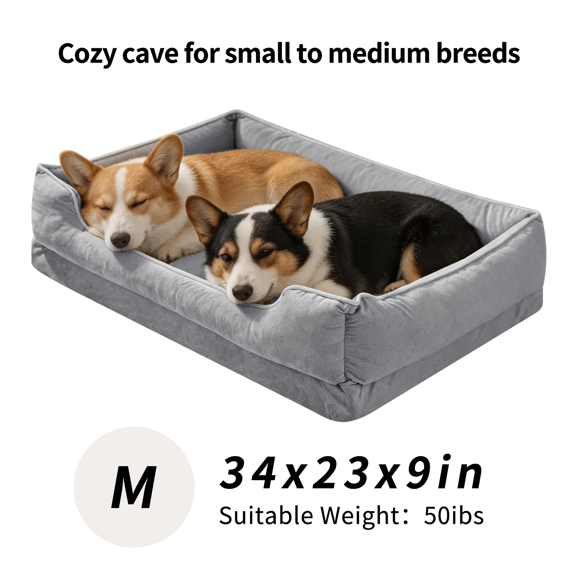 FAIRYPET Soothing Sofa Dog Bed Pet Bed, Suitable for Dogs and Cats | Removable, Machine-Washable Comfortable Nest | Soft, Scratch- and Wear-Resistant Dutch Fleece | Non-Slip Base Designed for Small and Medium-Sized Pets