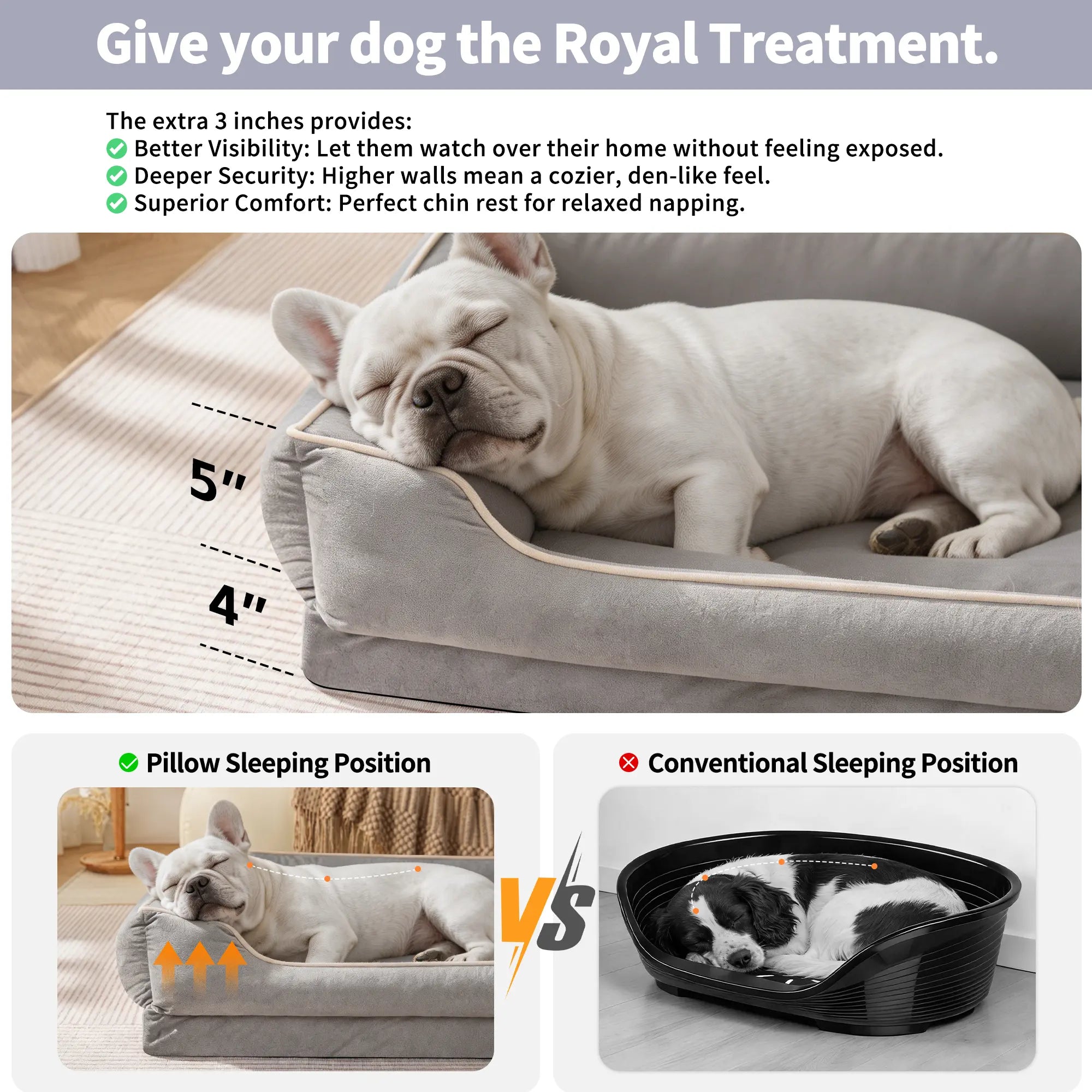 FAIRYPET Soothing Sofa Dog Bed Pet Bed, Suitable for Dogs and Cats | Removable, Machine-Washable Comfortable Nest | Soft, Scratch- and Wear-Resistant Dutch Fleece | Non-Slip Base Designed for Small and Medium-Sized Pets