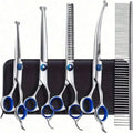 Professional Pet Grooming Scissors, Stainless Steel Dog and Cat Clippers, Curved Straight Upward Blades, Ambidextrous Design, Grooming Tools, Grooming Products
