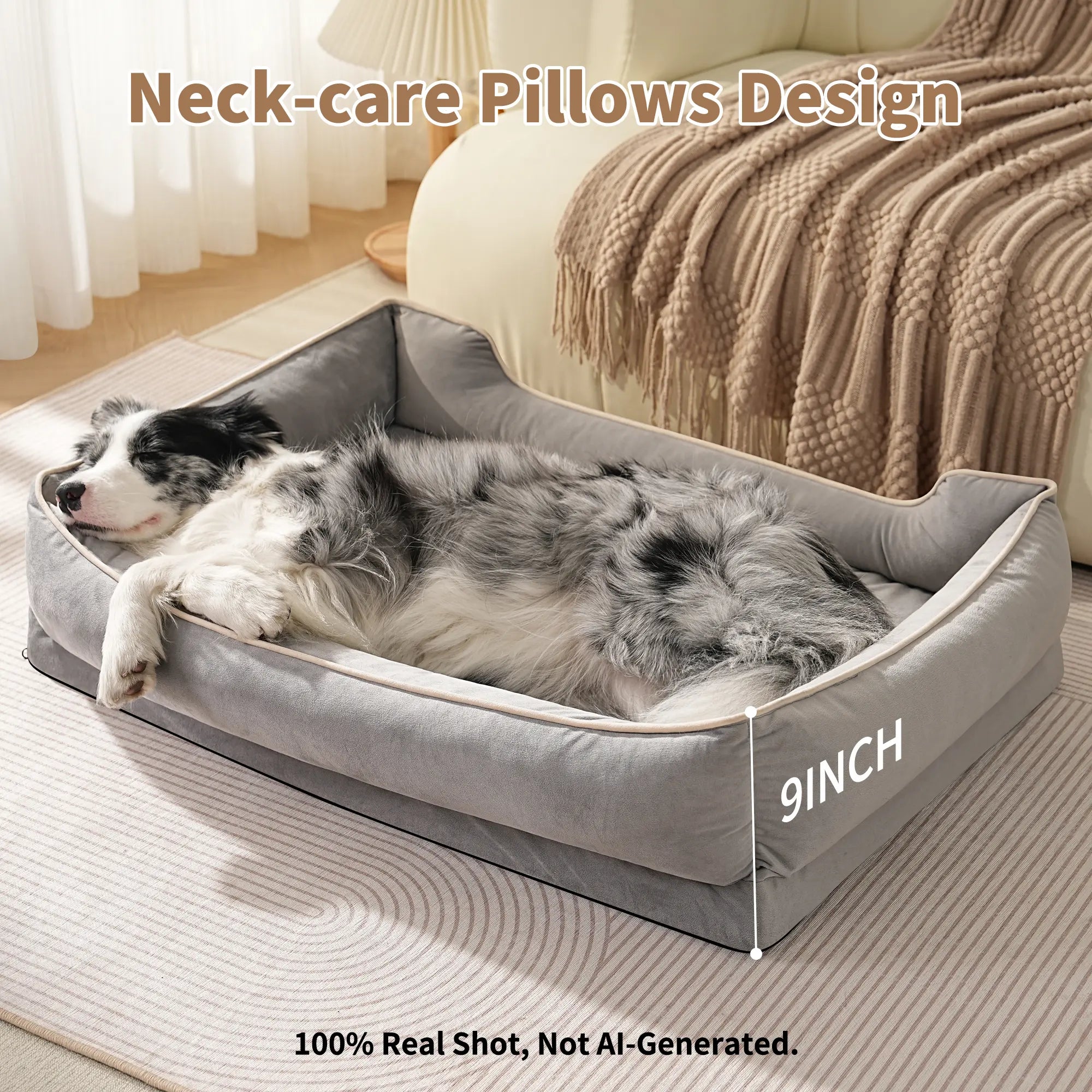 FAIRYPET Soothing Sofa Dog Bed Pet Bed, Suitable for Dogs and Cats | Removable, Machine-Washable Comfortable Nest | Soft, Scratch- and Wear-Resistant Dutch Fleece | Non-Slip Base Designed for Small and Medium-Sized Pets